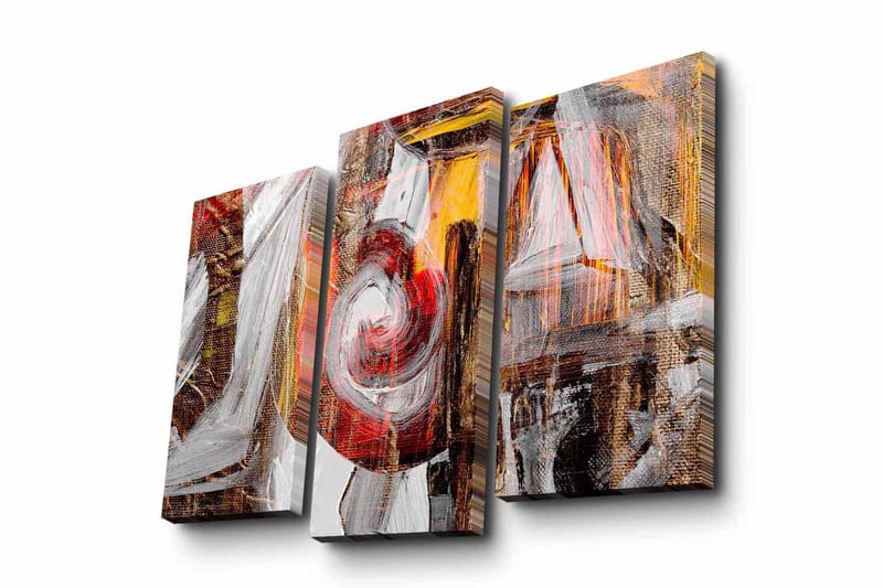 Canvasbilde Dekorativ 3 Deler - Flerfarget - Interiør - Maleri & posters - Lerretsbilder