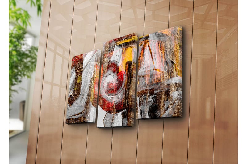 Canvasbilde Dekorativ 3 Deler - Flerfarget - Interiør - Maleri & posters - Lerretsbilder