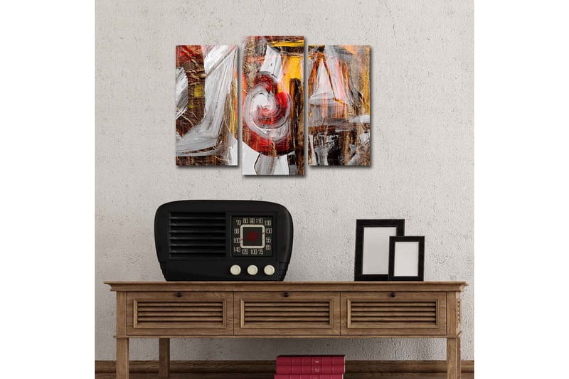 Canvasbilde Dekorativ 3 Deler - Flerfarget - Interiør - Maleri & posters - Lerretsbilder