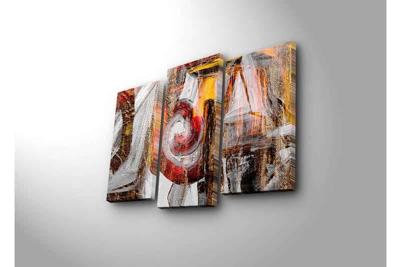 Canvasbilde Dekorativ 3 Deler - Flerfarget - Interiør - Maleri & posters - Lerretsbilder