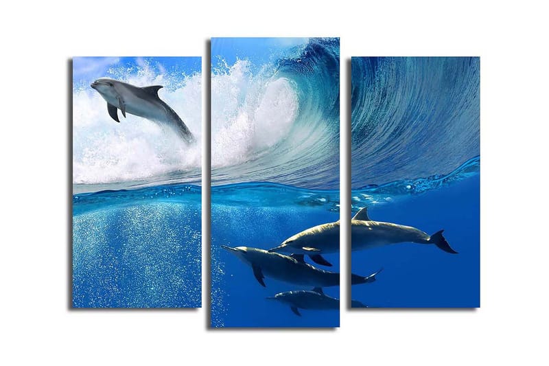 Canvasbilde Dekorativ 3 Deler - Flerfarget - Interiør - Maleri & posters - Lerretsbilder