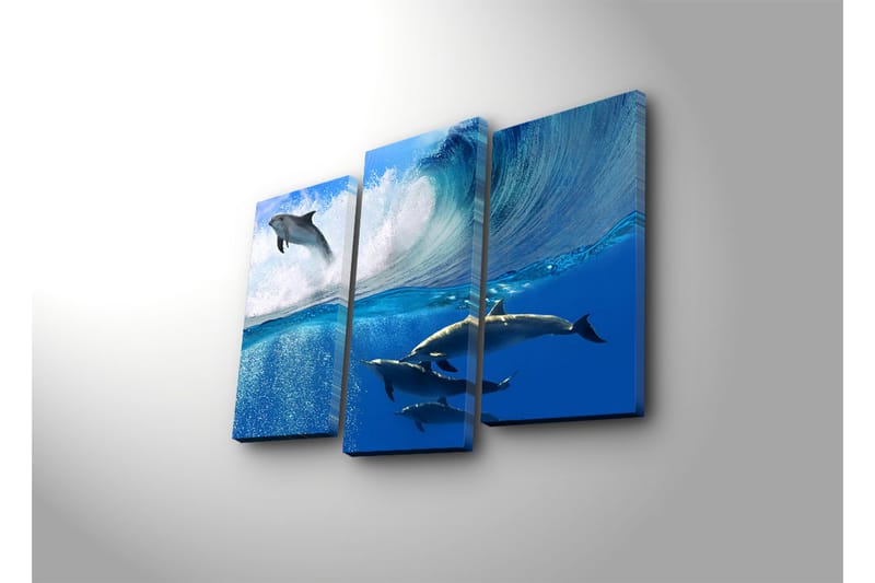 Canvasbilde Dekorativ 3 Deler - Flerfarget - Interiør - Maleri & posters - Lerretsbilder