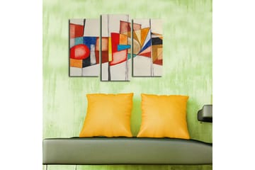 Canvasbilde Dekorativ 3 Deler - Flerfarget - Interiør - Maleri & posters - Lerretsbilder