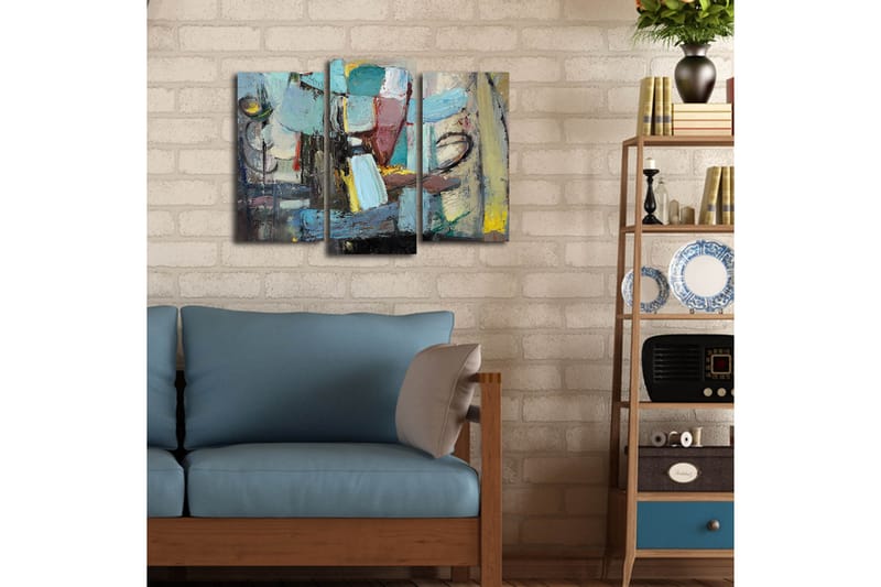 Canvasbilde Dekorativ 3 Deler - Flerfarget - Interiør - Maleri & posters - Lerretsbilder