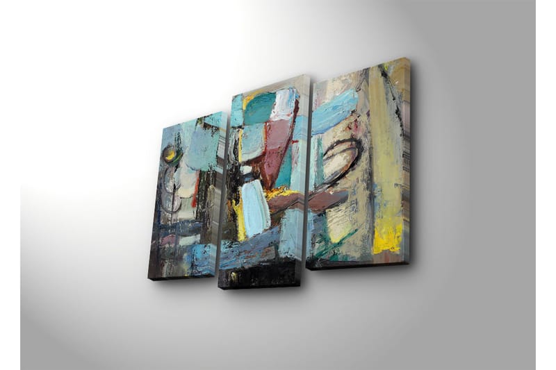 Canvasbilde Dekorativ 3 Deler - Flerfarget - Interiør - Maleri & posters - Lerretsbilder
