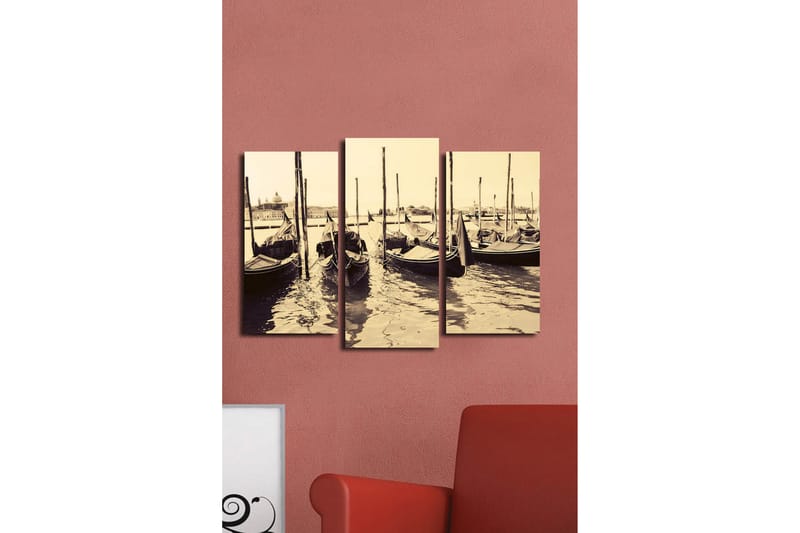 Canvasbilde Dekorativ 3 Deler - Flerfarget - Interiør - Maleri & posters - Lerretsbilder