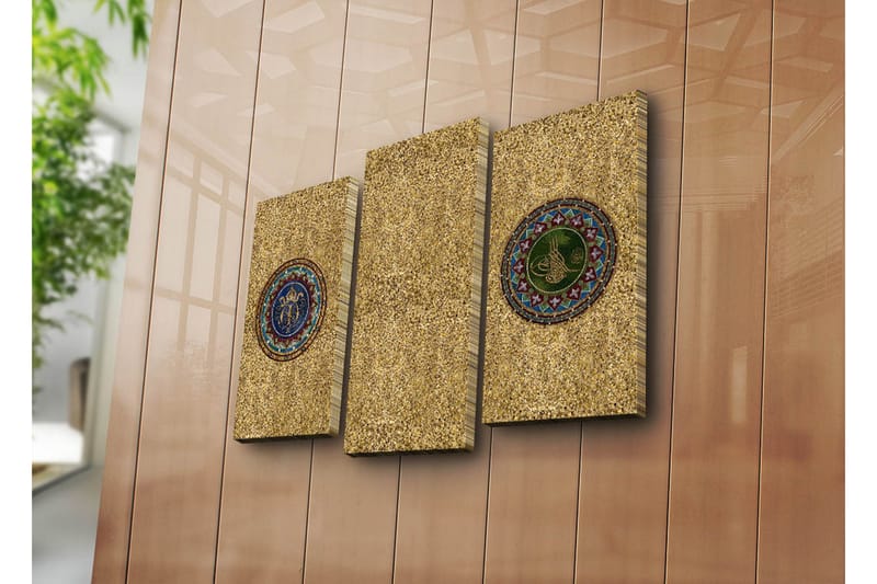 Canvasbilde Dekorativ 3 Deler - Flerfarget - Interiør - Maleri & posters - Lerretsbilder