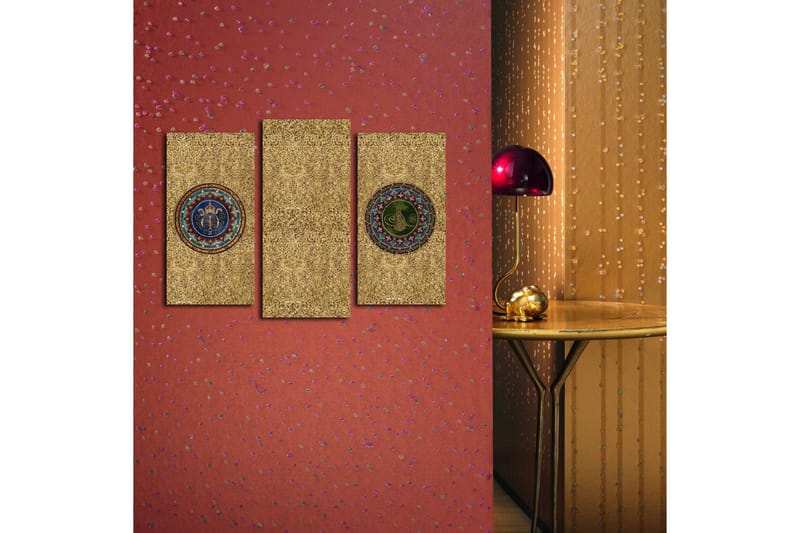 Canvasbilde Dekorativ 3 Deler - Flerfarget - Interiør - Maleri & posters - Lerretsbilder