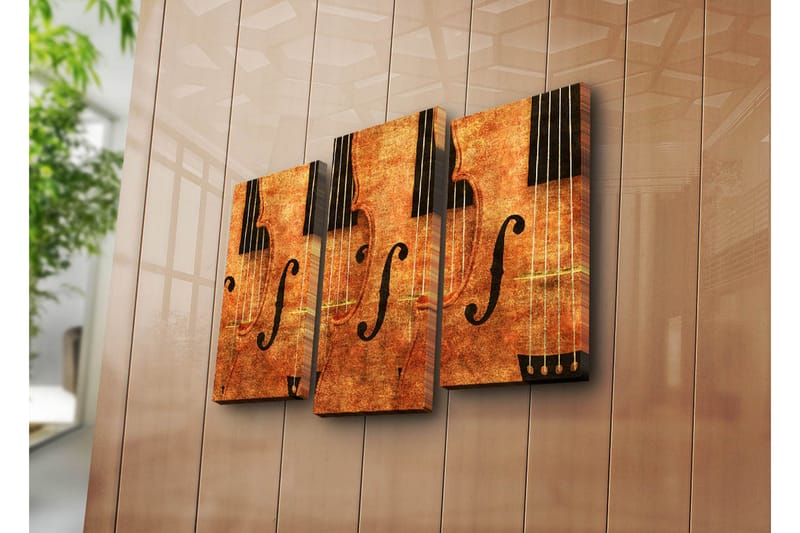 Canvasbilde Dekorativ 3 Deler - Flerfarget - Interiør - Maleri & posters - Lerretsbilder