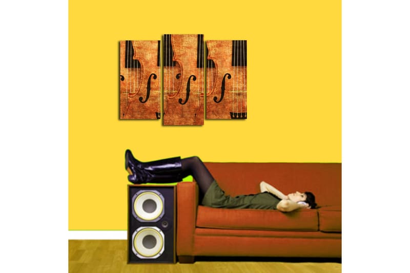 Canvasbilde Dekorativ 3 Deler - Flerfarget - Interiør - Maleri & posters - Lerretsbilder