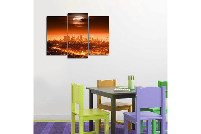 Canvasbilde Dekorativ 3 Deler - Flerfarget - Interiør - Maleri & posters - Lerretsbilder