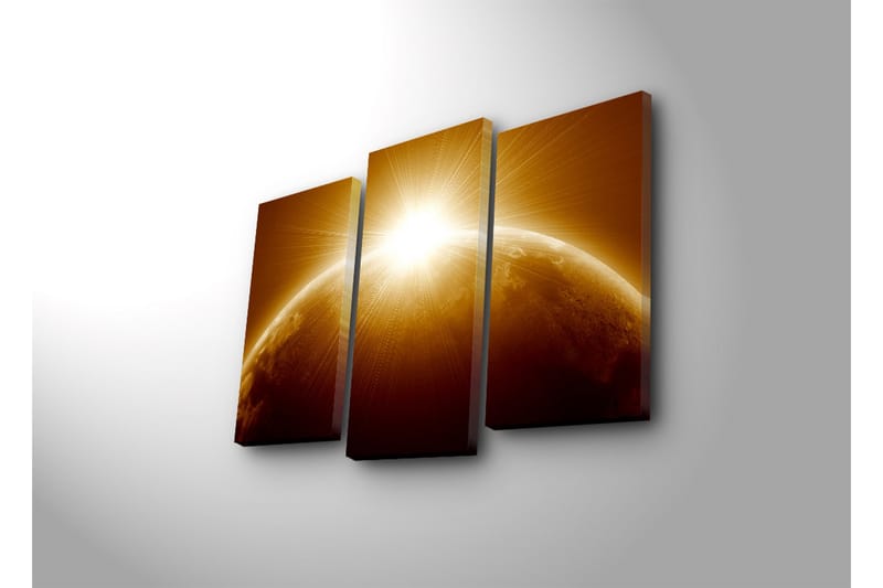 Canvasbilde Dekorativ 3 Deler - Flerfarget - Interiør - Maleri & posters - Lerretsbilder