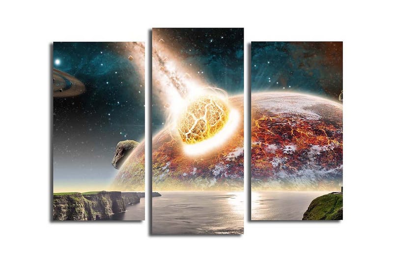 Canvasbilde Dekorativ 3 Deler - Flerfarget - Interiør - Maleri & posters - Lerretsbilder