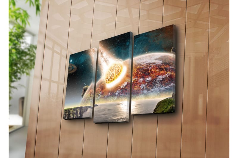 Canvasbilde Dekorativ 3 Deler - Flerfarget - Interiør - Maleri & posters - Lerretsbilder