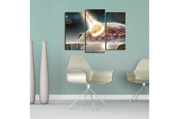 Canvasbilde Dekorativ 3 Deler - Flerfarget - Interiør - Maleri & posters - Lerretsbilder