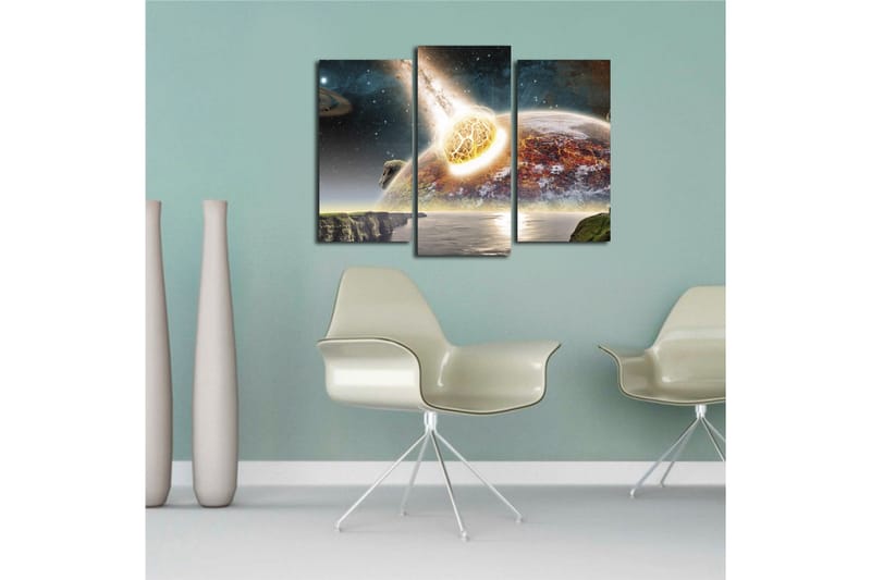 Canvasbilde Dekorativ 3 Deler - Flerfarget - Interiør - Maleri & posters - Lerretsbilder