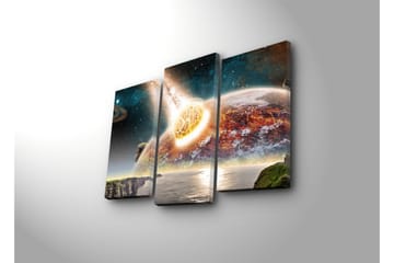 Canvasbilde Dekorativ 3 Deler - Flerfarget - Interiør - Maleri & posters - Lerretsbilder