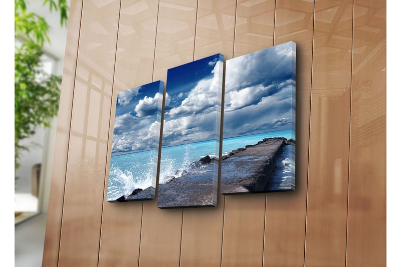 Canvasbilde Dekorativ 3 Deler - Flerfarget - Interiør - Maleri & posters - Lerretsbilder