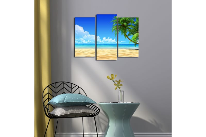Canvasbilde Dekorativ 3 Deler - Flerfarget - Interiør - Maleri & posters - Lerretsbilder