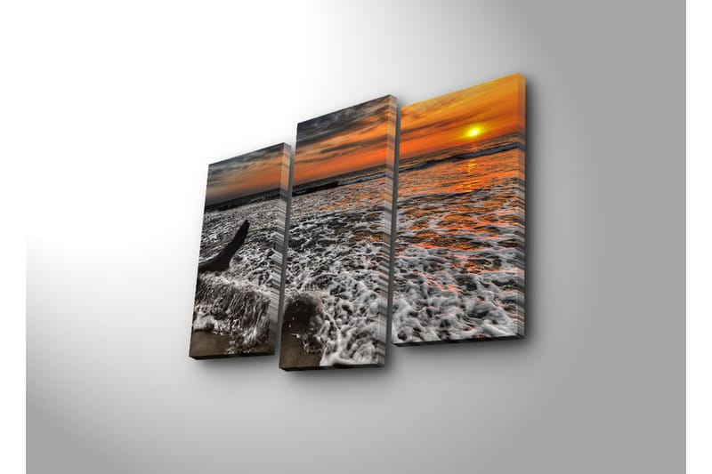 Canvasbilde Dekorativ 3 Deler - Flerfarget - Interiør - Maleri & posters - Lerretsbilder