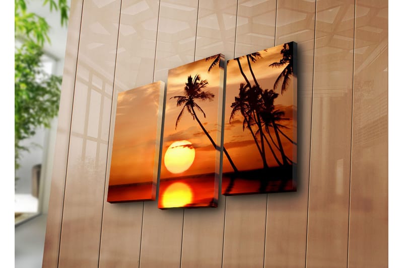 Canvasbilde Dekorativ 3 Deler - Flerfarget - Interiør - Maleri & posters - Lerretsbilder