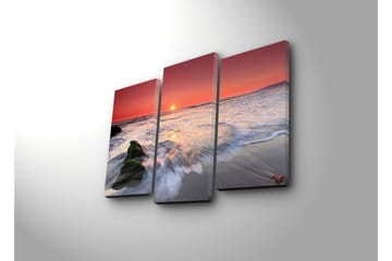 Canvasbilde Dekorativ 3 Deler - Flerfarget - Interiør - Maleri & posters - Lerretsbilder