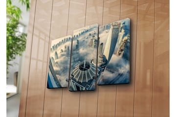 Canvasbilde Dekorativ 3 Deler - Flerfarget - Interiør - Maleri & posters - Lerretsbilder