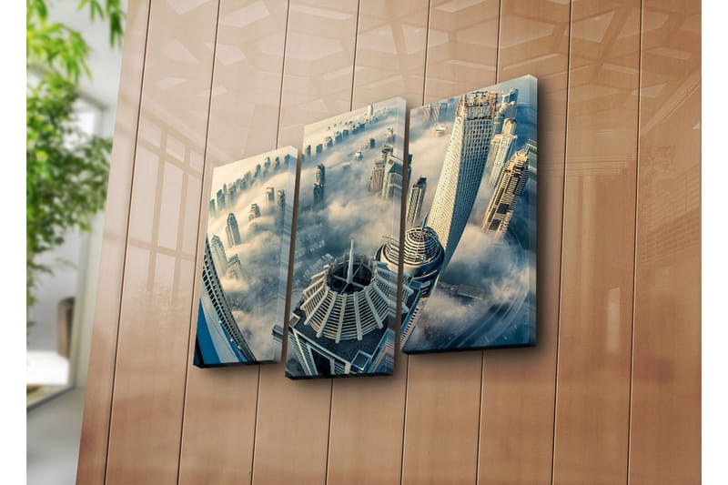 Canvasbilde Dekorativ 3 Deler - Flerfarget - Interiør - Maleri & posters - Lerretsbilder