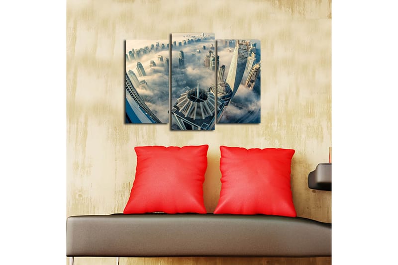 Canvasbilde Dekorativ 3 Deler - Flerfarget - Interiør - Maleri & posters - Lerretsbilder