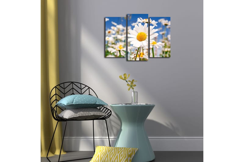 Canvasbilde Dekorativ 3 Deler - Flerfarget - Interiør - Maleri & posters - Lerretsbilder