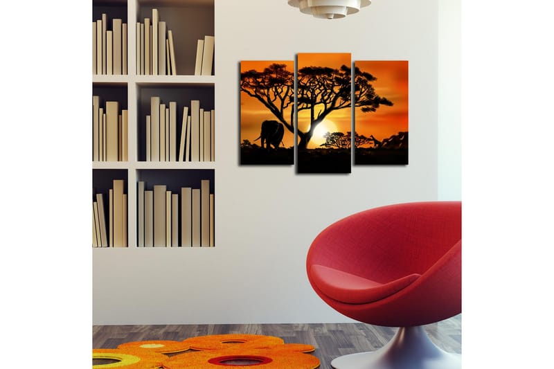 Canvasbilde Dekorativ 3 Deler - Flerfarget - Interiør - Maleri & posters - Lerretsbilder