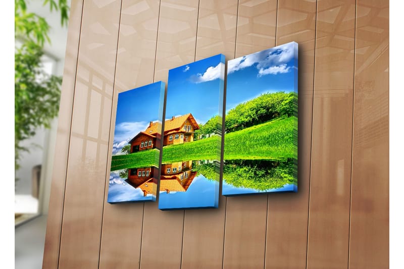 Canvasbilde Dekorativ 3 Deler - Flerfarget - Interiør - Maleri & posters - Lerretsbilder