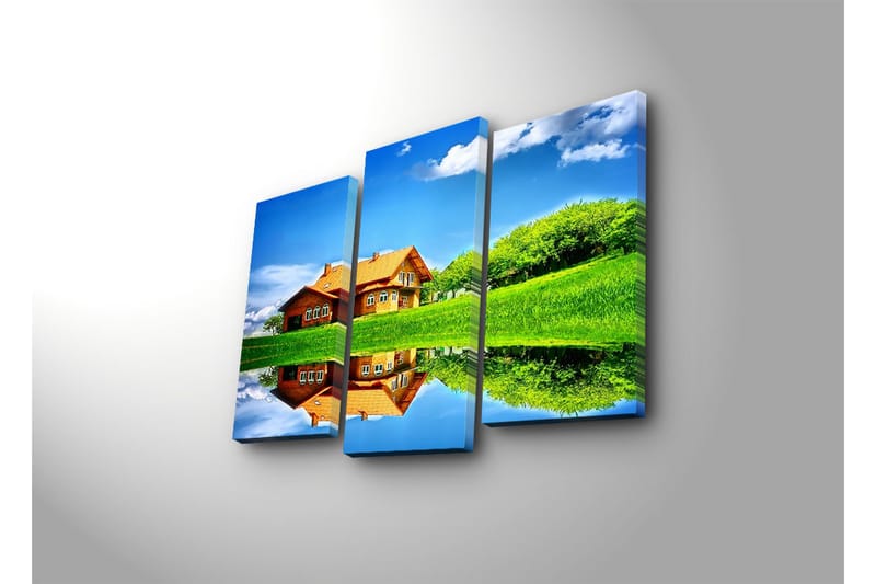 Canvasbilde Dekorativ 3 Deler - Flerfarget - Interiør - Maleri & posters - Lerretsbilder