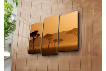 Canvasbilde Dekorativ 3 Deler - Flerfarget - Interiør - Maleri & posters - Lerretsbilder