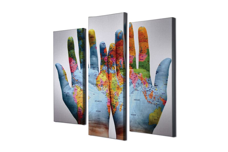 Canvasbilde Dekorativ 3 Deler - Flerfarget - Interiør - Maleri & posters - Lerretsbilder