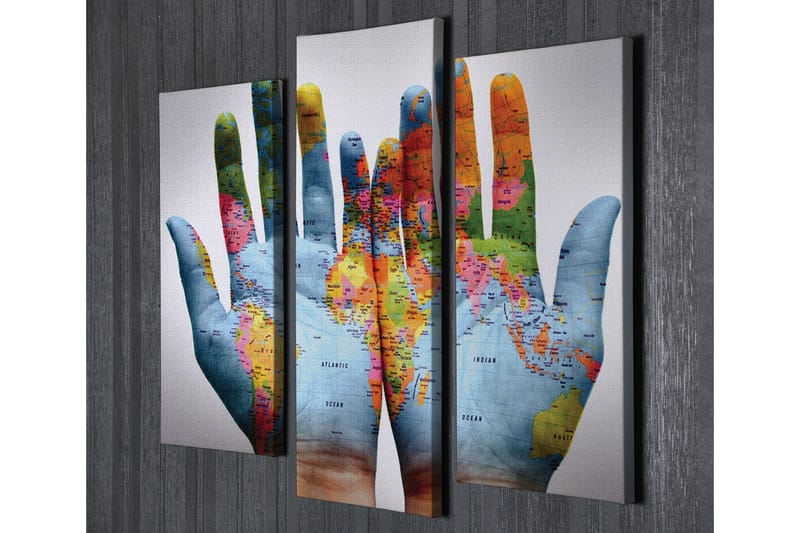 Canvasbilde Dekorativ 3 Deler - Flerfarget - Interiør - Maleri & posters - Lerretsbilder
