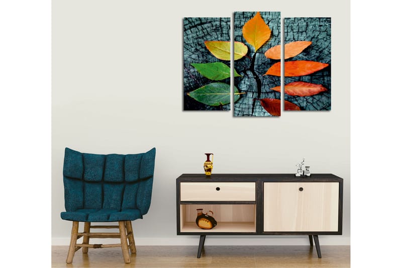 Canvasbilde Dekorativ 3 Deler - Flerfarget - Interiør - Maleri & posters - Lerretsbilder
