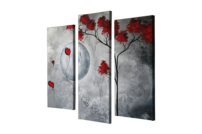 Canvasbilde Dekorativ 3 Deler - Flerfarget - Interiør - Maleri & posters - Lerretsbilder