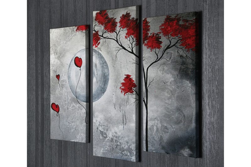 Canvasbilde Dekorativ 3 Deler - Flerfarget - Interiør - Maleri & posters - Lerretsbilder