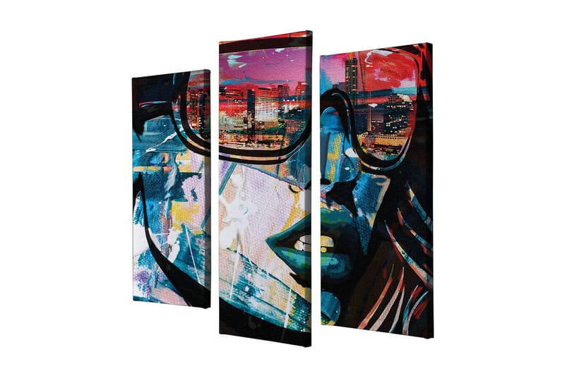 Canvasbilde Dekorativ 3 Deler - Flerfarget - Interiør - Maleri & posters - Lerretsbilder