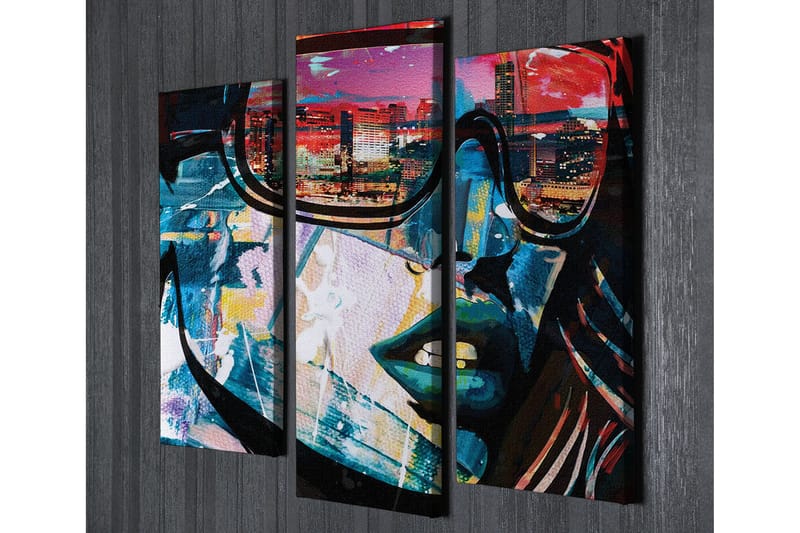 Canvasbilde Dekorativ 3 Deler - Flerfarget - Interiør - Maleri & posters - Lerretsbilder