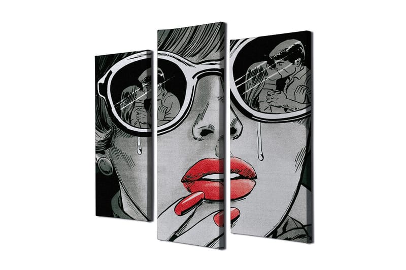 Canvasbilde Dekorativ 3 Deler - Flerfarget - Interiør - Maleri & posters - Lerretsbilder