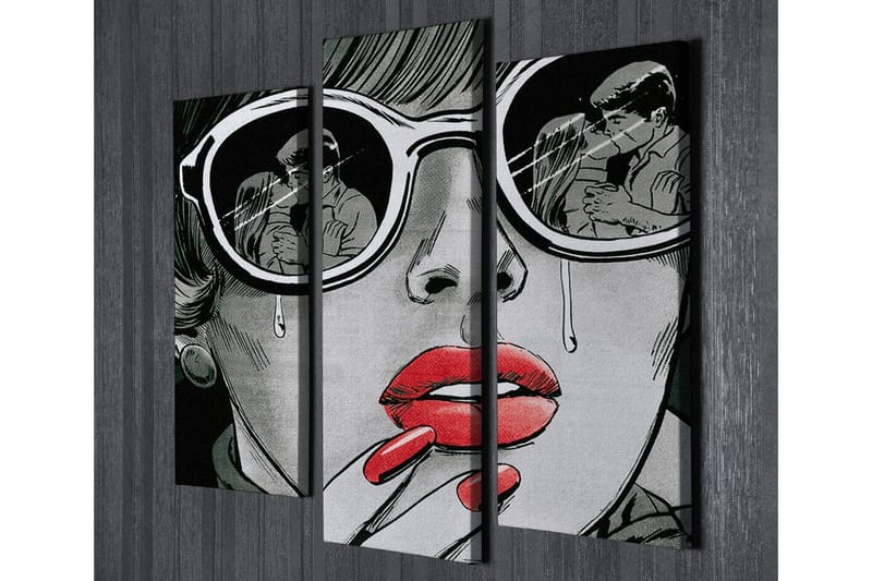 Canvasbilde Dekorativ 3 Deler - Flerfarget - Interiør - Maleri & posters - Lerretsbilder