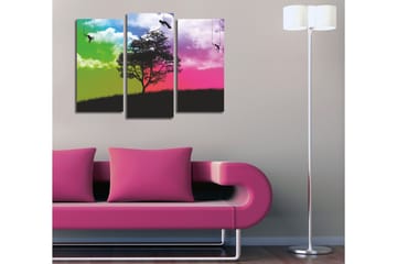 Canvasbilde Dekorativ 3 Deler - Flerfarget - Interiør - Maleri & posters - Lerretsbilder