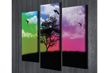 Canvasbilde Dekorativ 3 Deler - Flerfarget - Interiør - Maleri & posters - Lerretsbilder