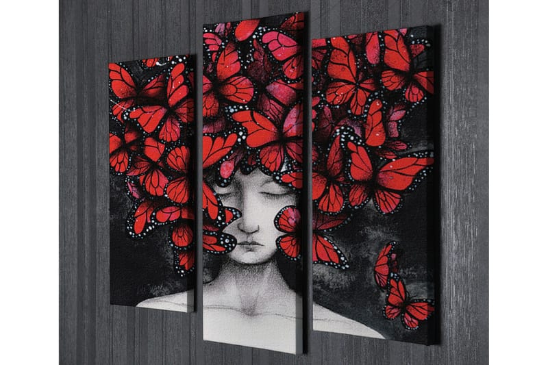 Canvasbilde Dekorativ 3 Deler - Flerfarget - Interiør - Maleri & posters - Lerretsbilder