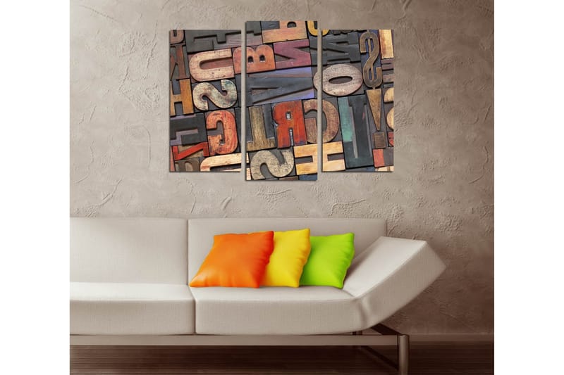 Canvasbilde Dekorativ 3 Deler - Flerfarget - Interiør - Maleri & posters - Lerretsbilder