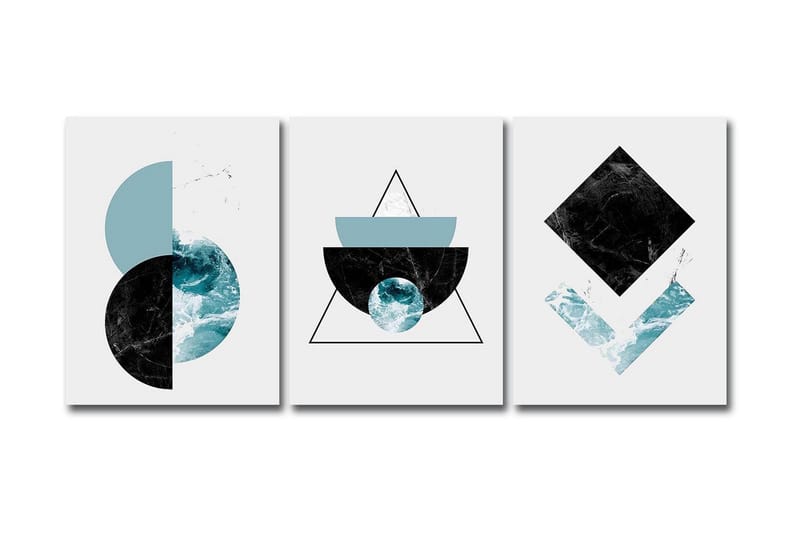 Canvasbilde Dekorativ 3 Deler - Flerfarget - Interiør - Maleri & posters - Lerretsbilder