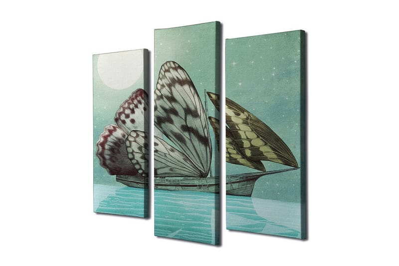 Canvasbilde Dekorativ 3 Deler - Flerfarget - Interiør - Maleri & posters - Lerretsbilder