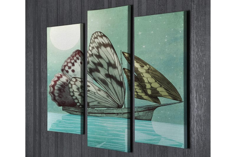 Canvasbilde Dekorativ 3 Deler - Flerfarget - Interiør - Maleri & posters - Lerretsbilder